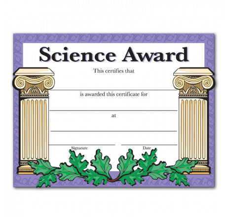 Science Certificates – Classic Columns