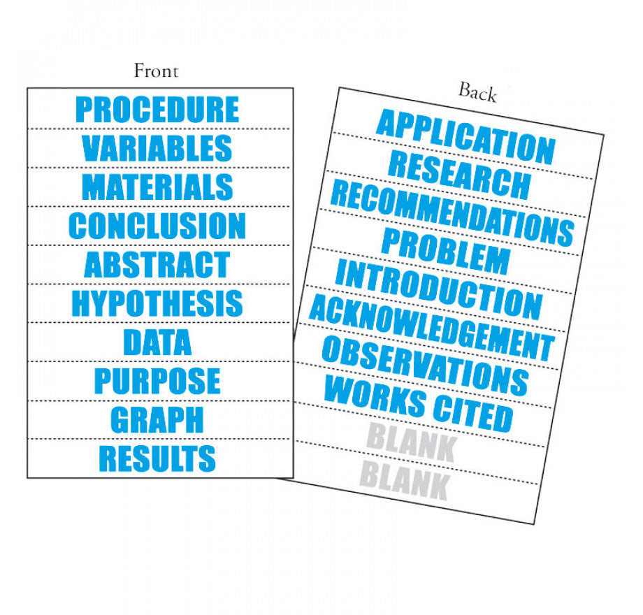 Perforated Title Sheets – 18 Word