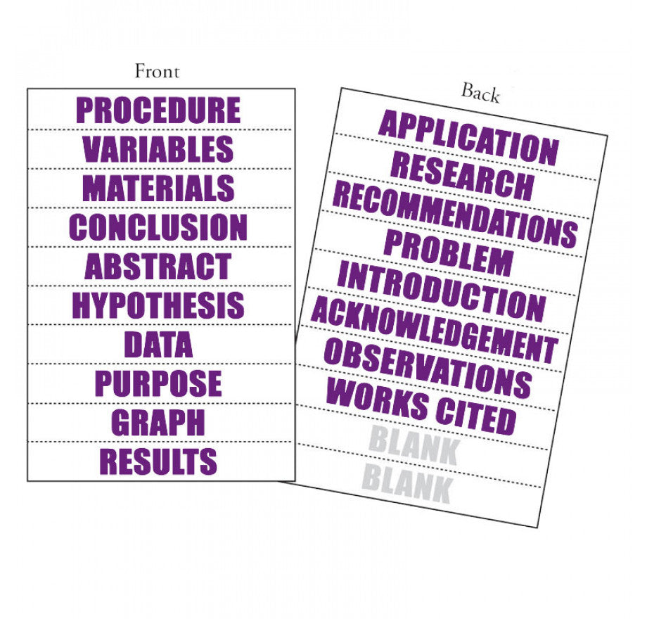 Perforated Title Sheets – 18 Word