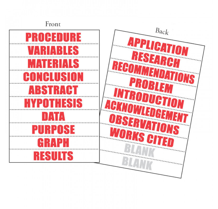 Perforated Title Sheets – 18 Word
